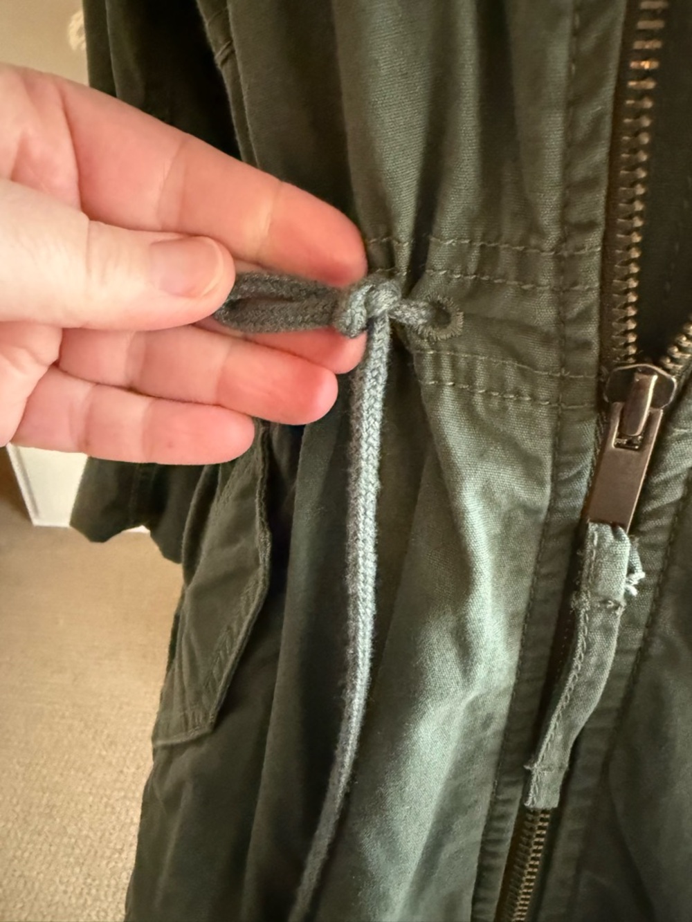 GAP Olive Green Utility Drawstring Jacket - Picture 4 of 16